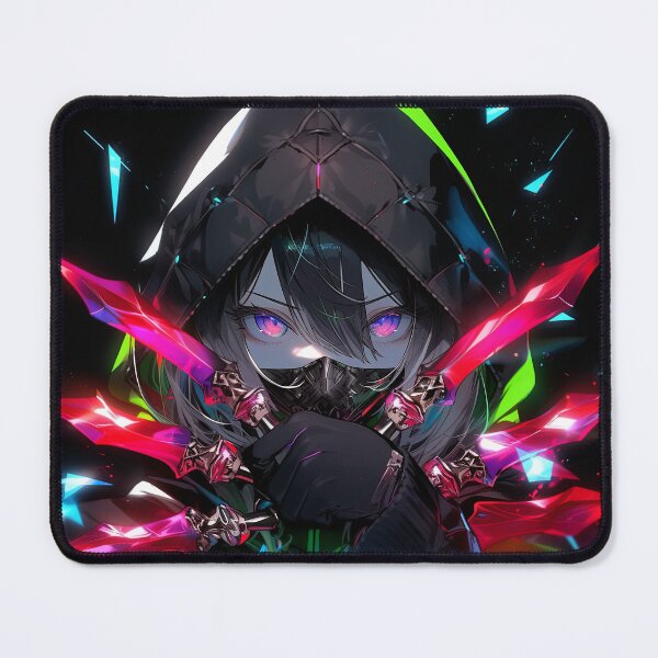 Item preview, Cool Neon Crystal Blade Assassin Anime Girl designed and sold by bubblegoth.