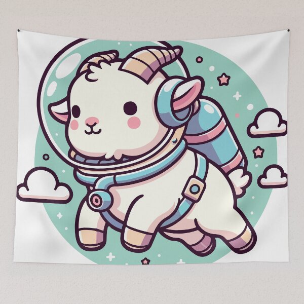 Item preview, Starry-Eyed Space Goat designed and sold by OniumEth.