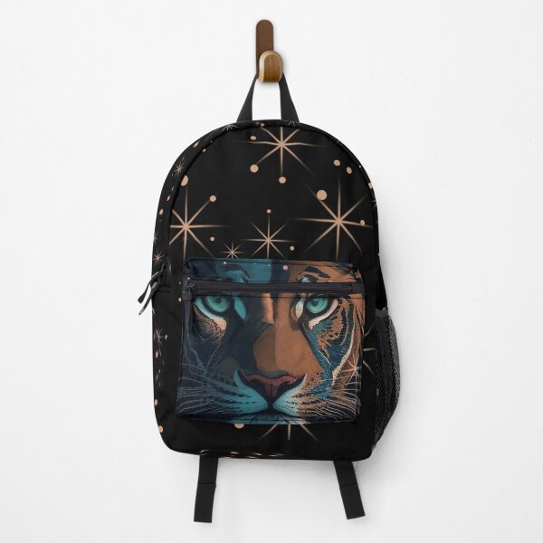 Item preview, Tiger head with stars and wreath with roses designed and sold by HarridanCreates.
