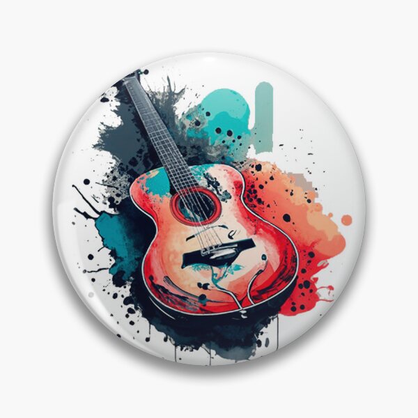 Item preview, Guitar in colorful artistic painting designed and sold by Camilo Torres Flores.