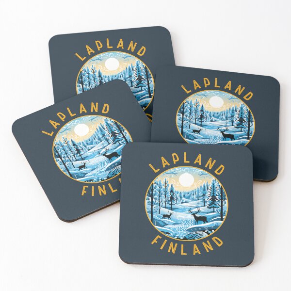 Item preview, Lapland Finland Deer Retro Distressed Circle designed and sold by KrisSidDesigns.