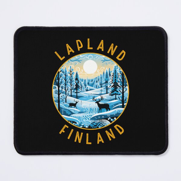 Item preview, Lapland Finland Deer Retro Distressed Circle designed and sold by KrisSidDesigns.