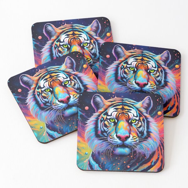 Item preview, Cosmic Stripes: Iridescent Tiger Amidst the Stars designed and sold by javaoverride.