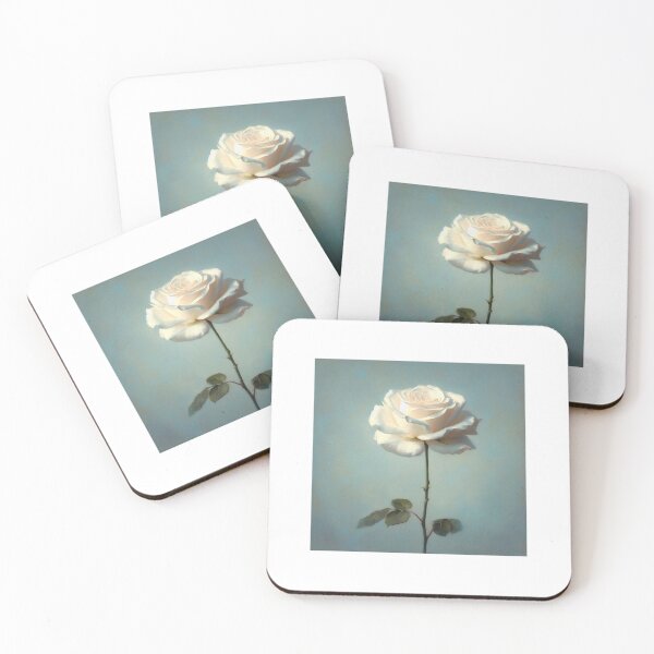 Item preview, Vintage Style Rose Stem: White Rose Flower Study designed and sold by Star-Fragment.