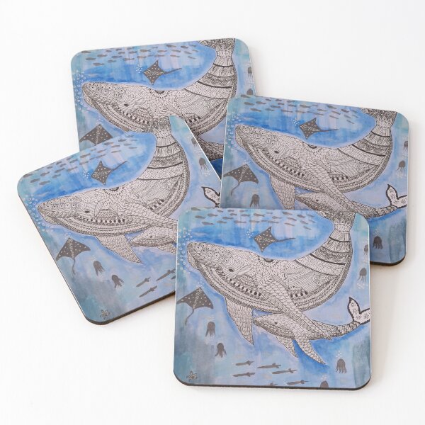 Item preview, Baby and mommy humpback whales  designed and sold by Kiruthikaarts.
