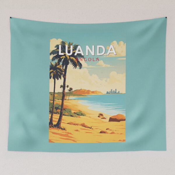 Item preview, Luanda Angola Travel Art Vintage designed and sold by KrisSidDesigns.