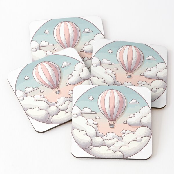 Item preview, Pastel Hot Air Balloon Floating Above Fluffy Clouds designed and sold by OniumEth.