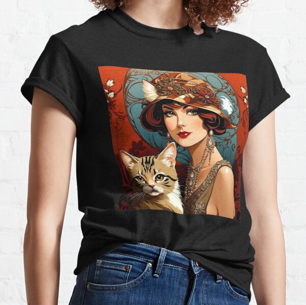 Mondrian Hipster Dress, Mod Cat, Retro Women's Modern T-Shirt