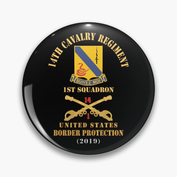 Item preview, Ejército - 14.o Regimiento de Caballería con Cav Br - 1.er Escuadrón - Protección Fronteriza de EE. UU. - 2019 - Red Txt X 300 designed and sold by Military Insignia Products.