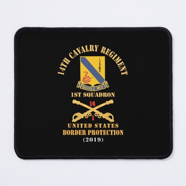 Item preview, Army - 14th Cavalry Regiment w Cav Br - 1st Squadron - USA Border Protection - 2019 - Red Txt X 300 designed and sold by Military Insignia Products.