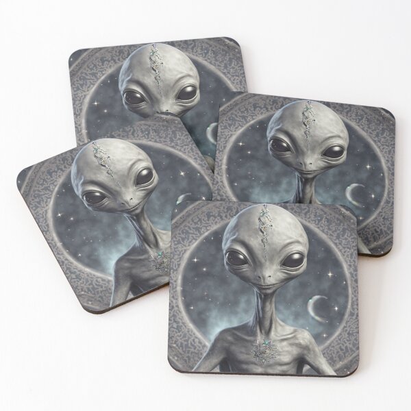 Item preview, A grey alien celebrating Eid al-Fitr tileartwork 2023 Oct designed and sold by tileartwork.