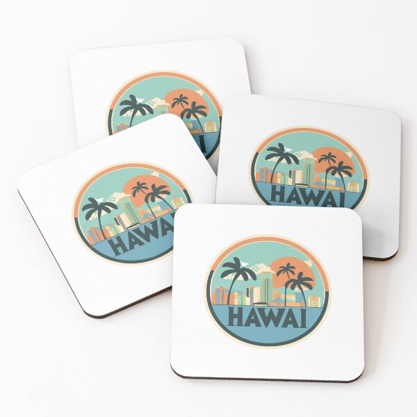Item preview, Hawai with the city center and the ocean | Drawing style designed and sold by CircinusStore.