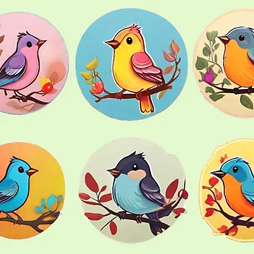 Artwork thumbnail, Colorful Birds by Rislam