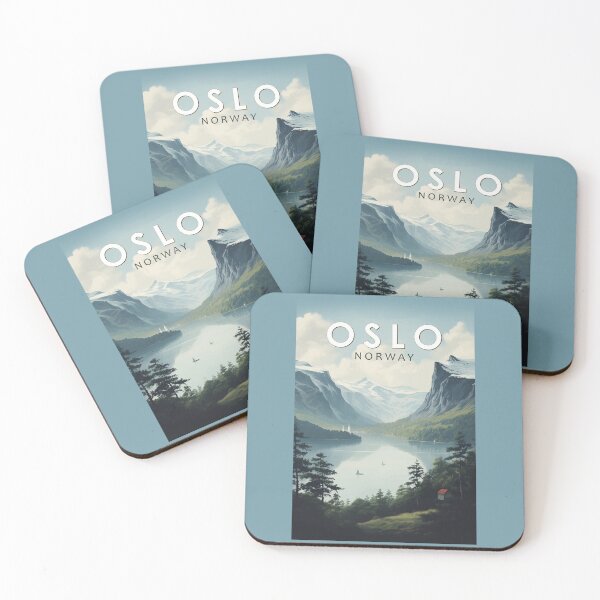 Item preview, Oslo Norway Travel Art Vintage designed and sold by KrisSidDesigns.