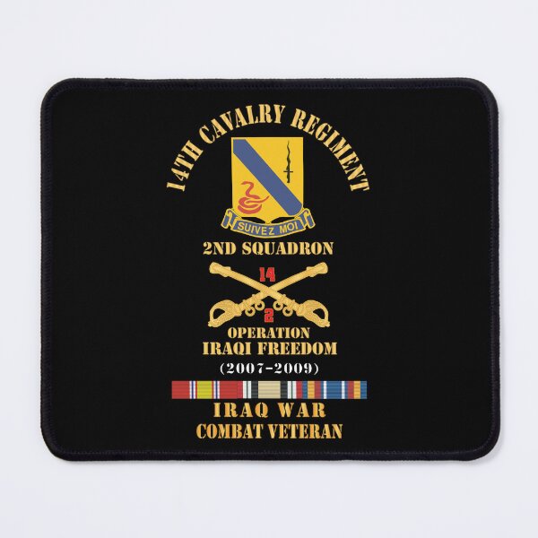 Item preview, Army - 14th Cavalry Regiment w Cav Br - 2nd Squadron - OIF - 2007–2009 - Red Txt Cbt Vet w IRAQ SVC X 300 designed and sold by Military Insignia Products.
