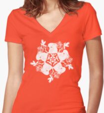 Yellow-Crested Cockatoo Women's Fitted V-Neck T-Shirt