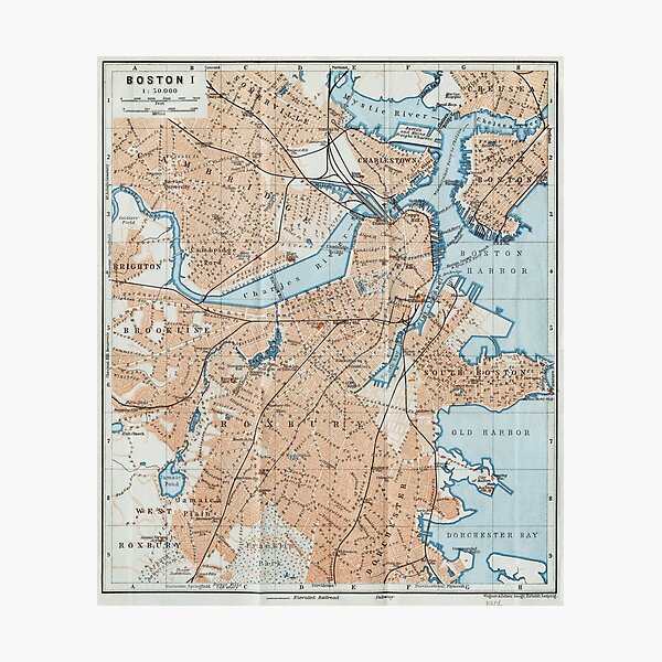 Item preview, Vintage Map of Boston MA (1906) designed and sold by BravuraMedia.