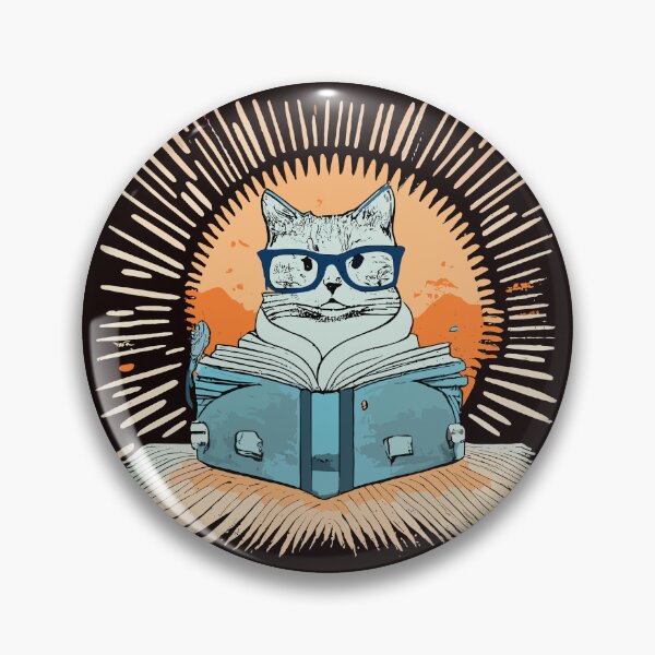 Item preview, Cat Reading Book Vintage Sunset Readers designed and sold by sadedream.