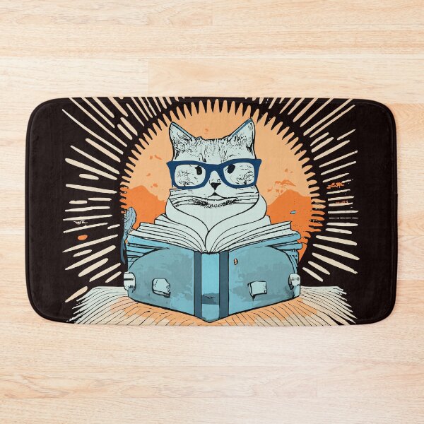 Item preview, Cat Reading Book Vintage Sunset Readers designed and sold by sadedream.