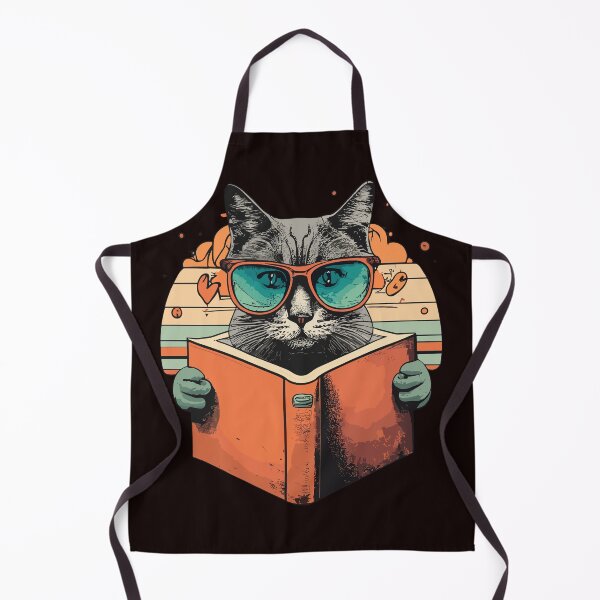 Item preview, Cat Reading Book Vintage Sunset Readers Library designed and sold by sadedream.