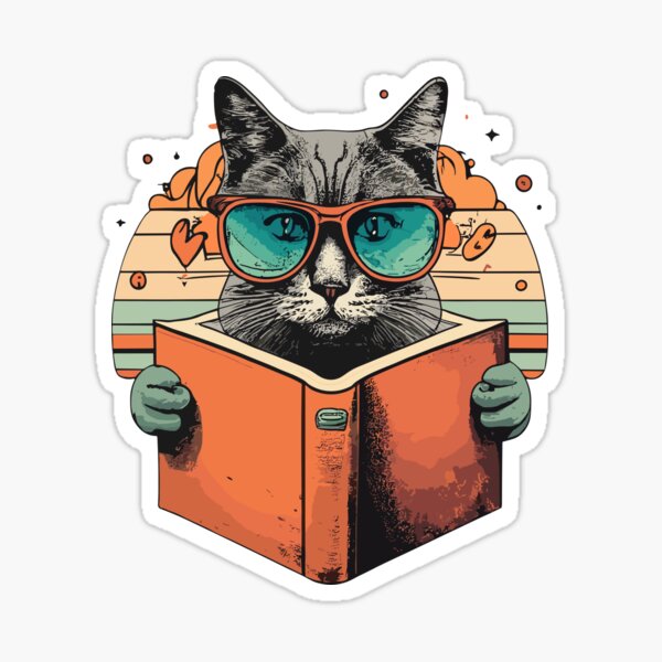 Reading Cute Cats Kawaii Sticker for Book Lovers – Irene Koh Studio