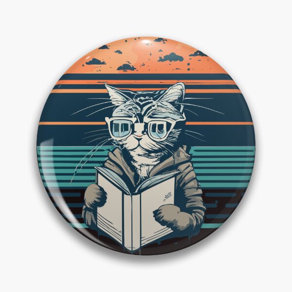 Item preview, Cat Reading Book Vintage Sunset Readers designed and sold by sadedream.