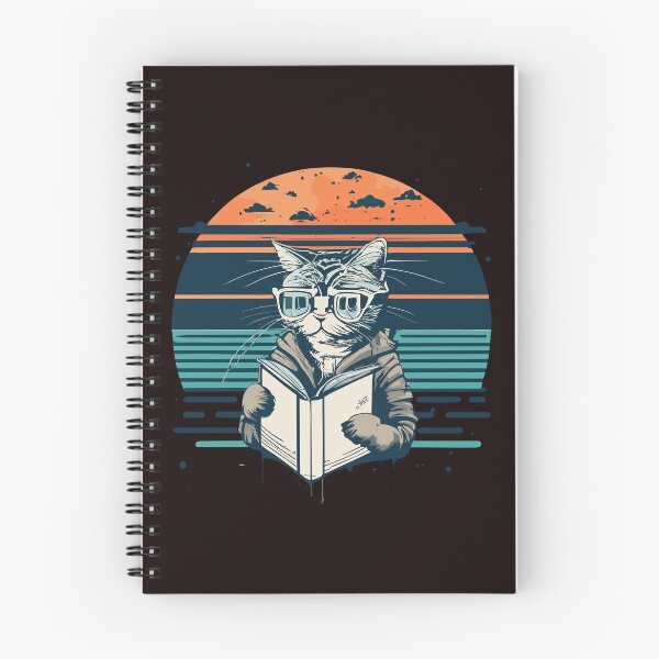Item preview, Cat Reading Book Vintage Sunset Readers designed and sold by sadedream.