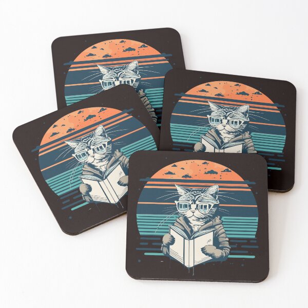 Item preview, Cat Reading Book Vintage Sunset Readers designed and sold by sadedream.