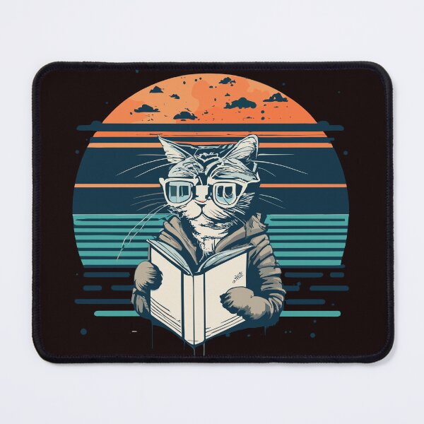 Item preview, Cat Reading Book Vintage Sunset Readers designed and sold by sadedream.