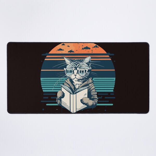 Item preview, Cat Reading Book Vintage Sunset Readers designed and sold by sadedream.