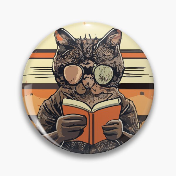Item preview, Cat Reading Book Vintage Sunset designed and sold by sadedream.