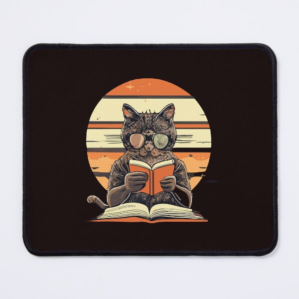 Item preview, Cat Reading Book Vintage Sunset designed and sold by sadedream.