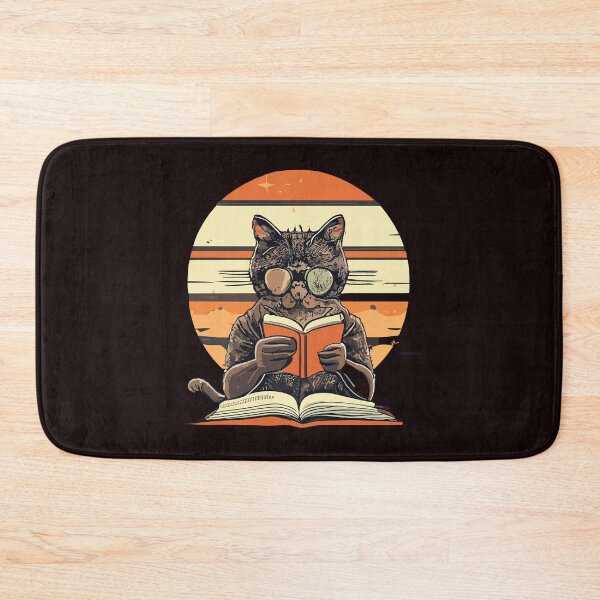 Item preview, Cat Reading Book Vintage Sunset designed and sold by sadedream.