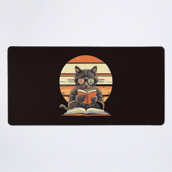 Item preview, Cat Reading Book Vintage Sunset designed and sold by sadedream.