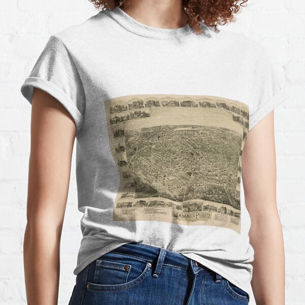 Vintage Pictorial Map of Jamaica Plain MA (1891) Classic T-Shirt