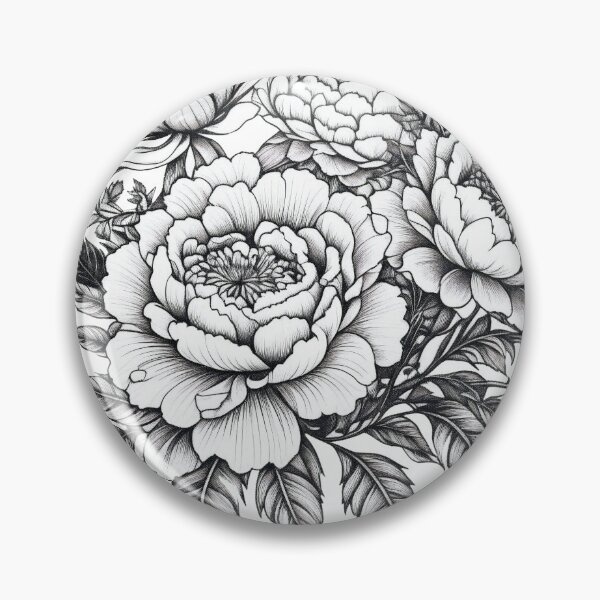 Item preview, Black and white flowers pattern designed and sold by flashcompact.