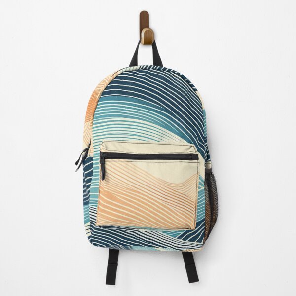 Item preview, Orange-blue wave pattern designed and sold by blackwhiteblue.