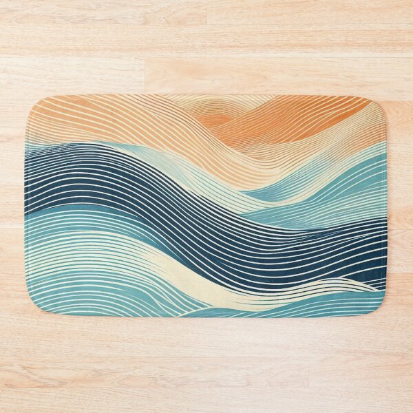 Item preview, Orange-blue wave pattern designed and sold by blackwhiteblue.