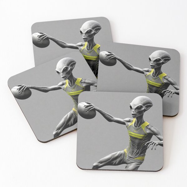 Item preview, A grey alien celebrating Athletics 2023 tileartwork Oct designed and sold by tileartwork.