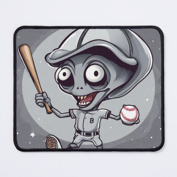 Item preview, A grey alien celebrating Baseball 2023 tileartwork Oct designed and sold by tileartwork.
