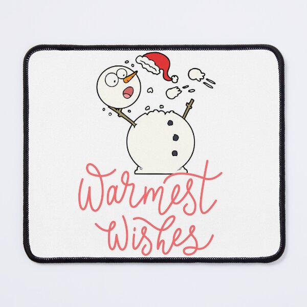 Item preview, Greetings from funny frightened Snowman warmest wishes. designed and sold by esao.