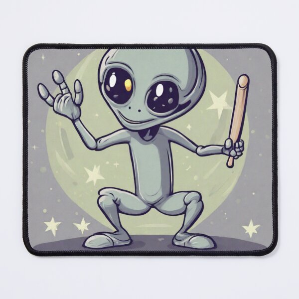 Item preview, A grey alien celebrating Cricket 2023 tileartwork Oct designed and sold by tileartwork.