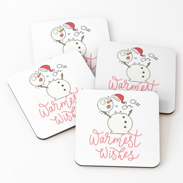 Item preview, Greetings from funny frightened Snowman warmest wishes. designed and sold by esao.