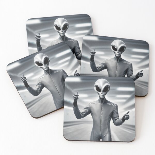 Item preview, A grey alien celebrating Formula 1 2023 tileartwork Oct designed and sold by tileartwork.