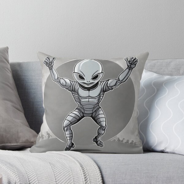 Item preview, A grey alien celebrating Rugby 2023 tileartwork Oct designed and sold by tileartwork.