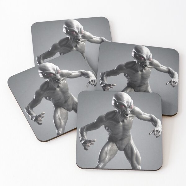 Item preview, A grey alien celebrating Wrestling 2023 tileartwork Oct designed and sold by tileartwork.