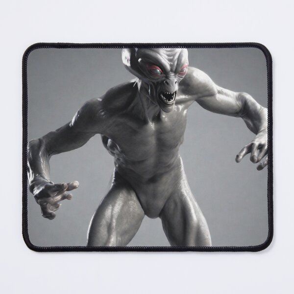 Item preview, A grey alien celebrating Wrestling 2023 tileartwork Oct designed and sold by tileartwork.