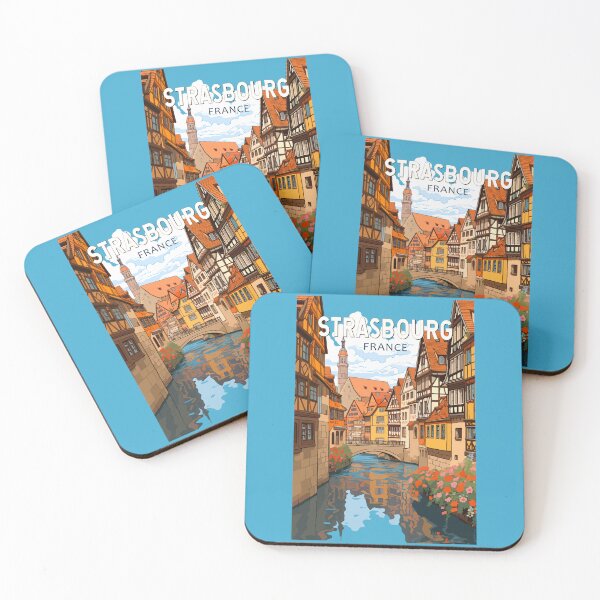 Item preview, Strasbourg France Travel Art Vintage designed and sold by KrisSidDesigns.