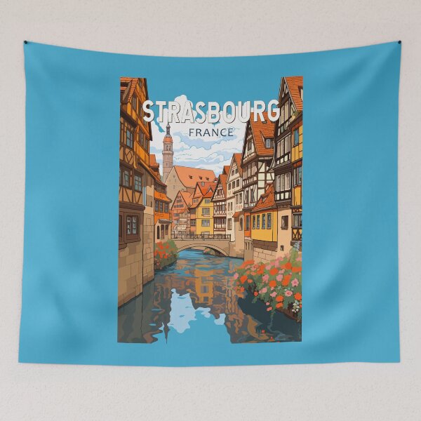 Item preview, Strasbourg France Travel Art Vintage designed and sold by KrisSidDesigns.