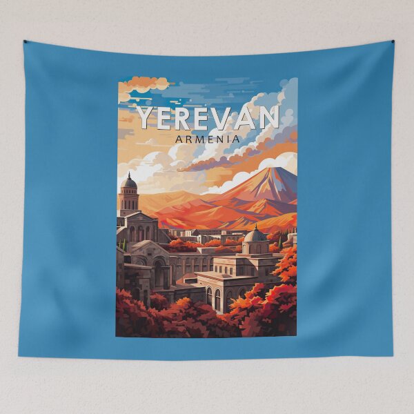 Item preview, Yerevan Armenia Travel Art Vintage designed and sold by KrisSidDesigns.